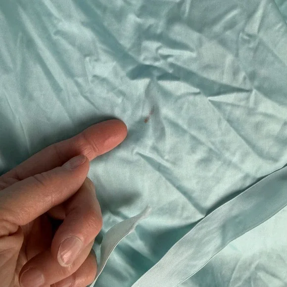 Vintage Lorraine Light Blue Lace Trim Nylon Nightgown Multi Strap Midi Size 38 - Picture 10 of 10